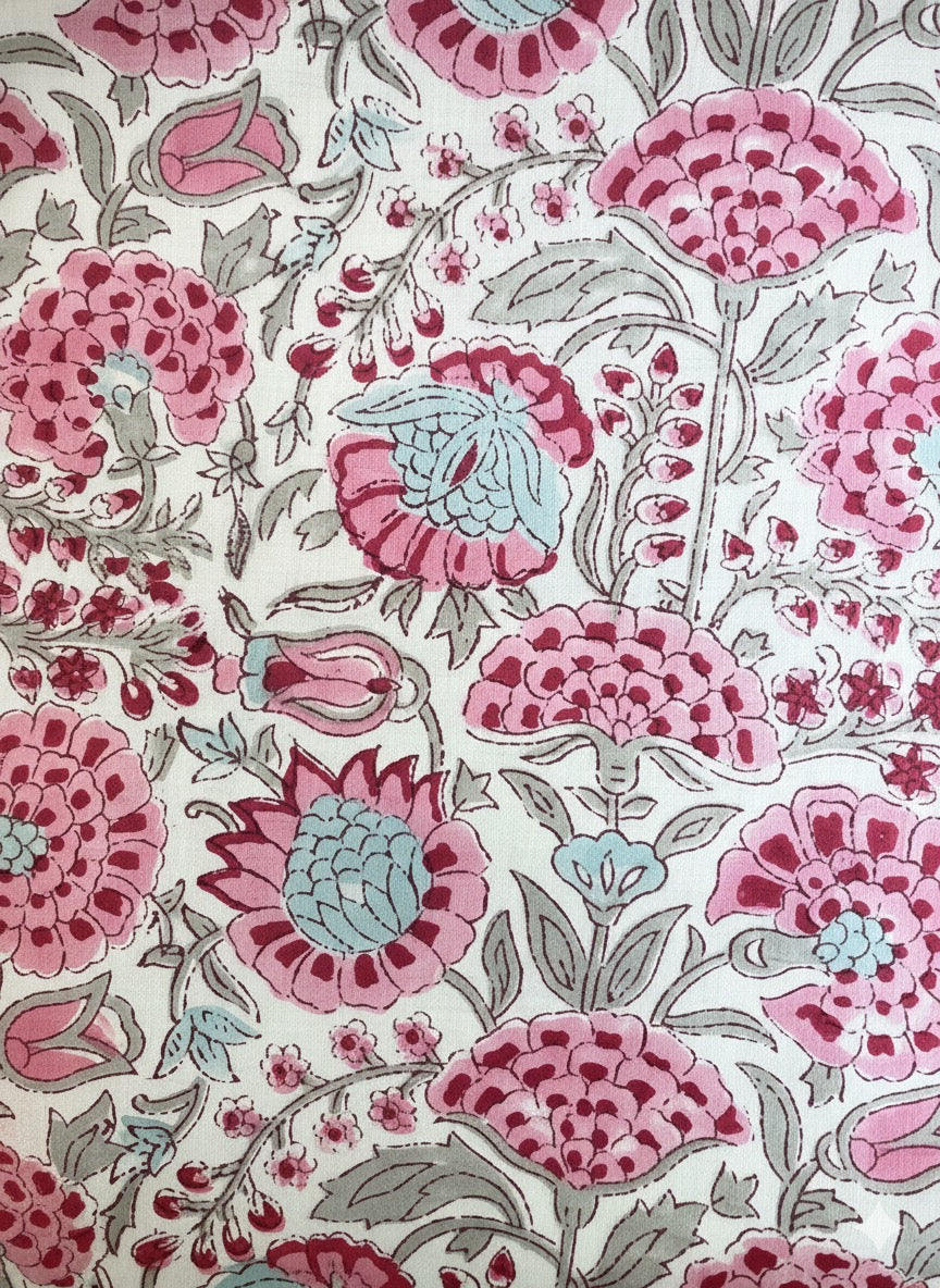 【涼やかインド綿】カラフルプリント生地 / 販売単位：50cm