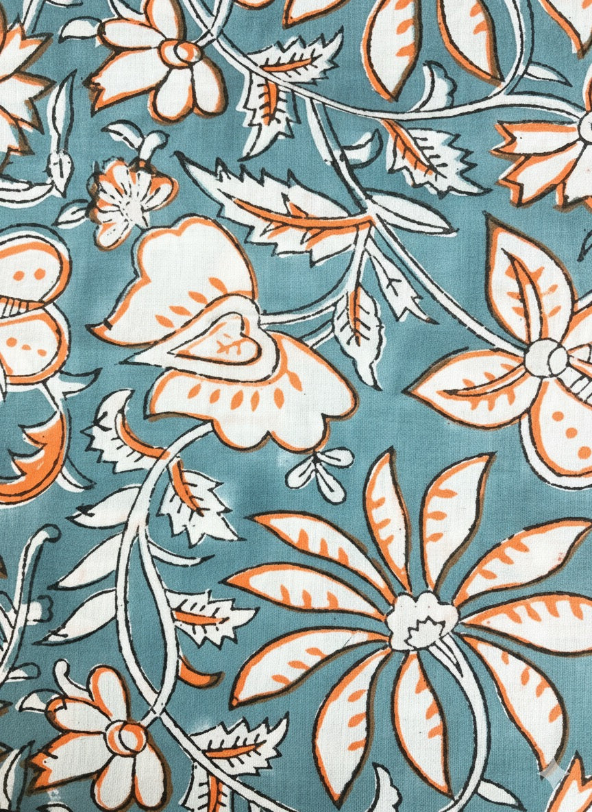 【涼やかインド綿】カラフルプリント生地 / 販売単位：50cm