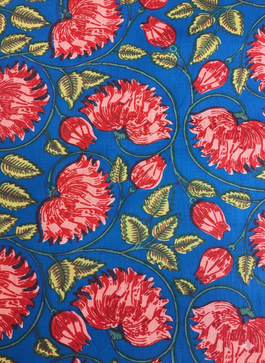 【涼やかインド綿】カラフルプリント生地 / 販売単位：50cm