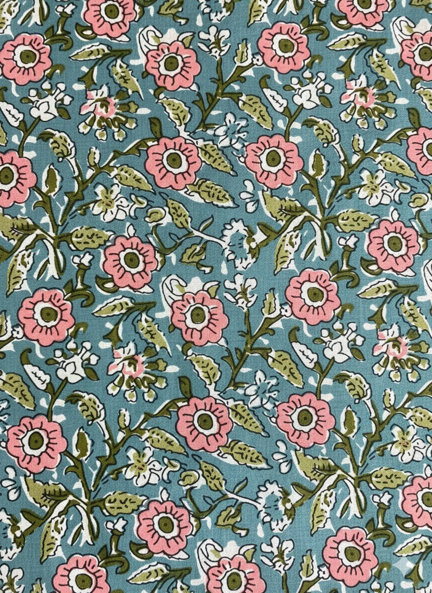 【涼やかインド綿】カラフルプリント生地 / 販売単位：50cm