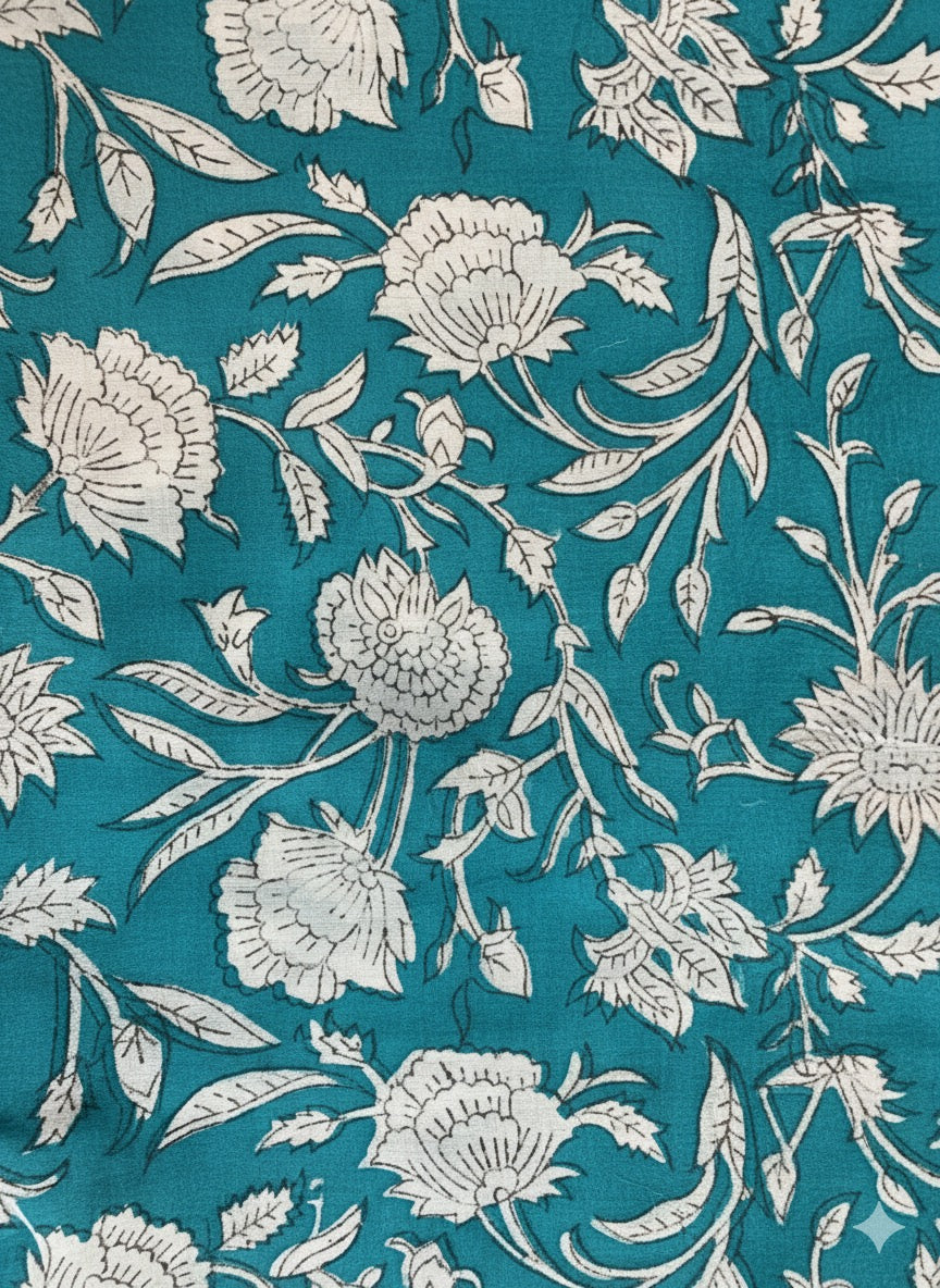 【涼やかインド綿】カラフルプリント生地 / 販売単位：50cm