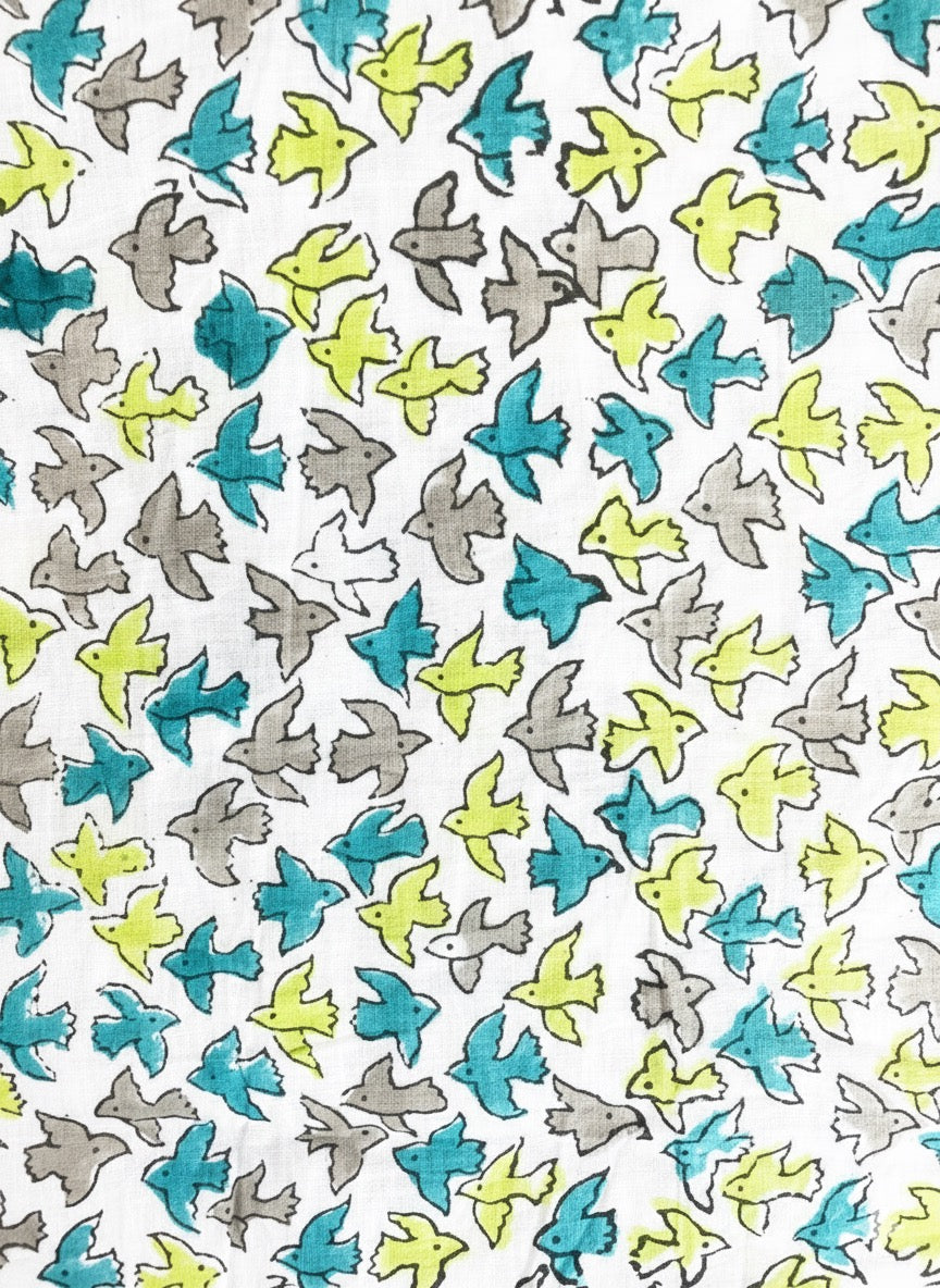 【涼やかインド綿】カラフルプリント生地 / 販売単位：50cm