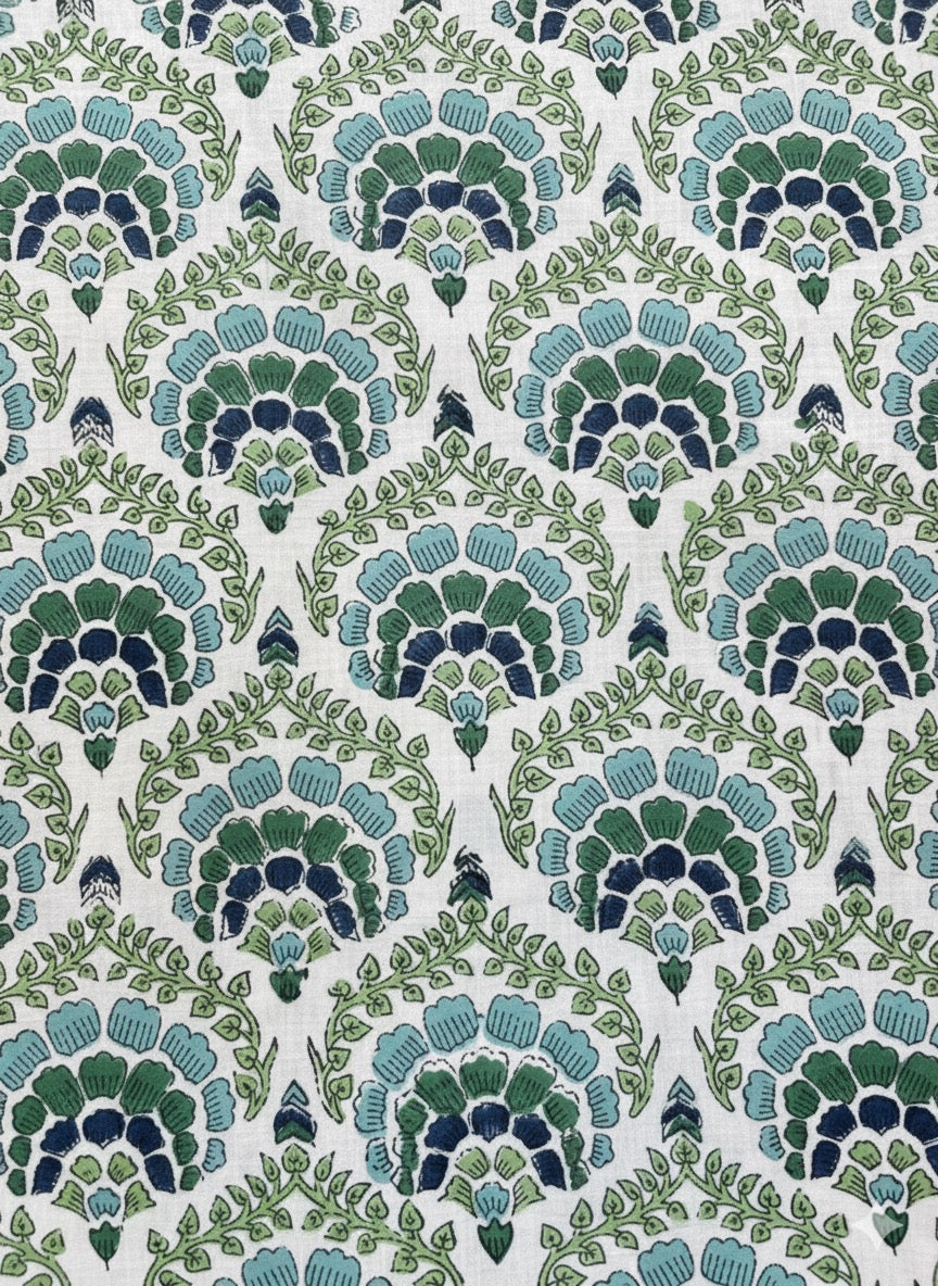 【涼やかインド綿】カラフルプリント生地 / 販売単位：50cm