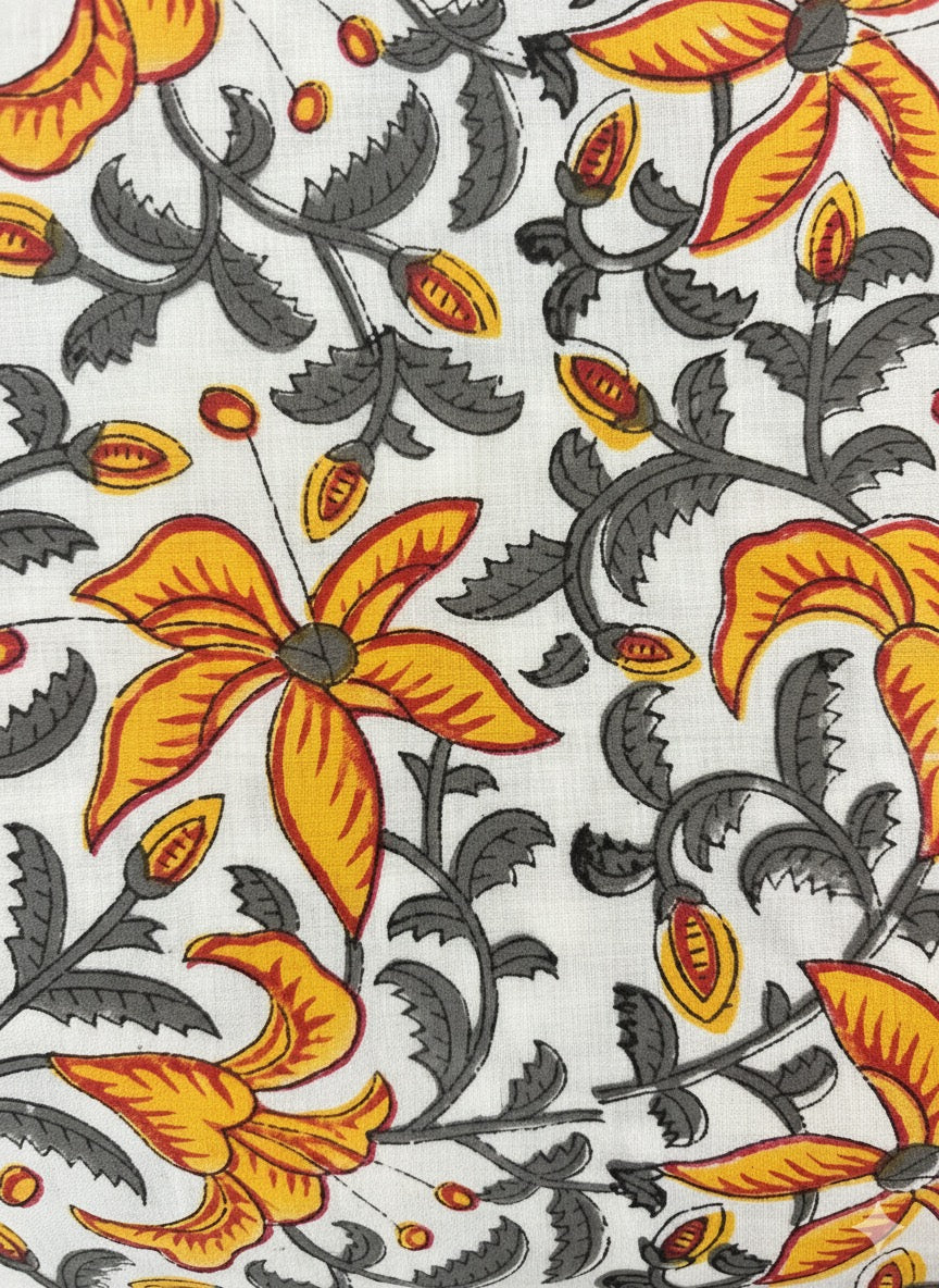 【涼やかインド綿】カラフルプリント生地 / 販売単位：50cm